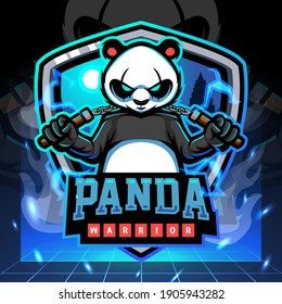 Panda warrior mascot. esport logo design