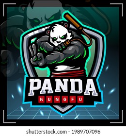 Panda Warrior Mascot. Esport Logo Design