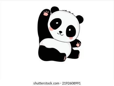  panda waving paw cartoon design