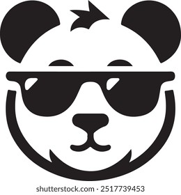 Un panda con gafas de sol que dice panda