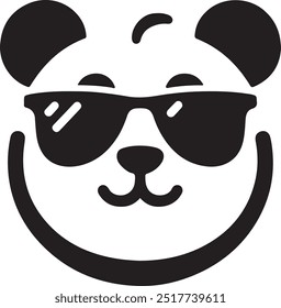 Un panda con gafas de sol que dice panda