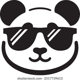 Un panda con gafas de sol que dice panda