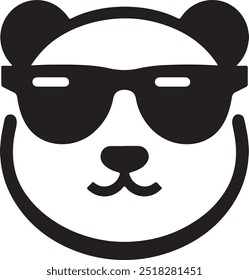 Un panda con gafas de sol que dice panda