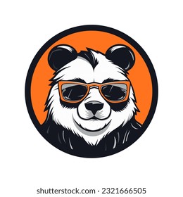 panda wearing sunglasses vector clip art illustration