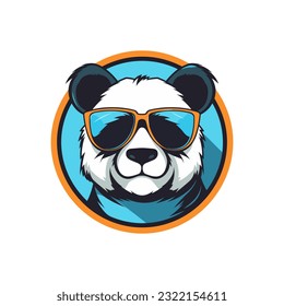 panda wearing sunglasses vector clip art illustration