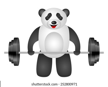 panda weight on a white background. Vector illustration.