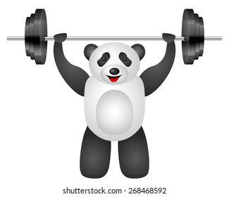 panda weight on a white background. Vector illustration.
