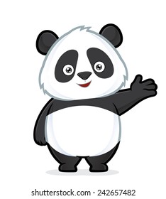 Panda in welcoming gesture