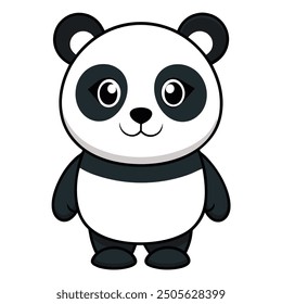 panda white background vector illustration