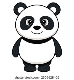 panda white background vector illustration