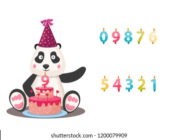 panda wishes happy birthday greeting card