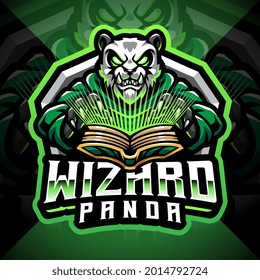 Panda wizard esport mascot logo