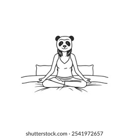 panda, woman wearing, person dressed up in panda, vector desing eps