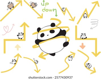 Panda Yellow Arrow Ascending and Descending