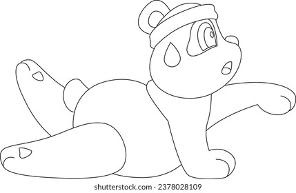 Panda Yoga Fitness Gymnastics Animal Vector Graphic Art Illustration