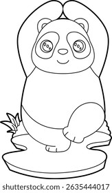 Panda Yoga Fitness Gymnastics Animal Vector Graphic Art Illustration