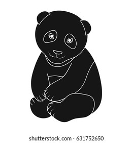 Panda.Animals single icon in black style vector symbol stock illustration web.