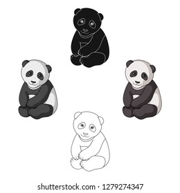 Panda.Animals single icon in cartoon style vector symbol stock illustration web.