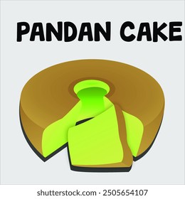 Ilustración de pastel Pandan. Vector de comida. menú de comida.