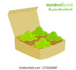 Pandan Sweetmeat in Thai Language it mean “Pandan Sweetmeat”