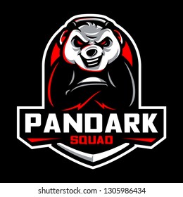 Pandark - Mascot & Esport Logo All elements on this template are editable with adobe illustrator!