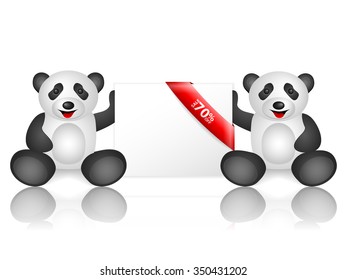Pandas 70 percentage off on a white background.