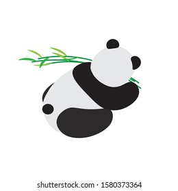 Panda's back and bamboo, sleeping
 