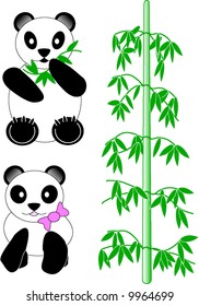 Pandas with bamboo