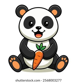  pandas and a carrot with the word quot panda quot on them