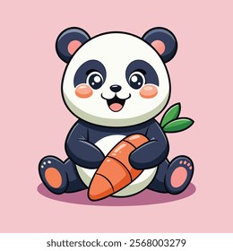  pandas and a carrot with the word quot panda quot on them