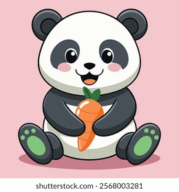  pandas and a carrot with the word quot panda quot on them