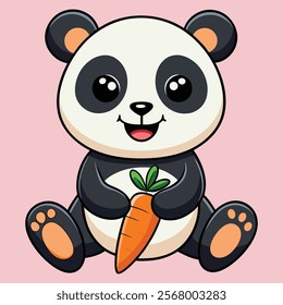  pandas and a carrot with the word quot panda quot on them