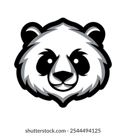 Panda's face. Animals from the bear squad. A template for the design of a logo, icon, stickers, clothing and souvenirs. Isolated on a white background. Vector illustration.