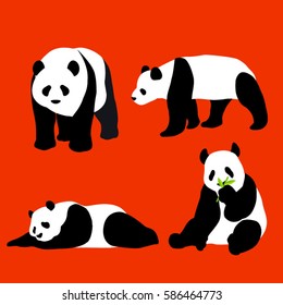 pandas flat design 