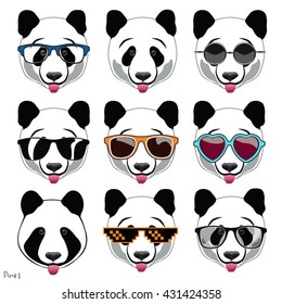 Pandas with glasses