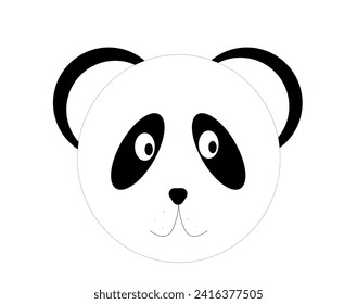 
Panda's head is cute on a white background