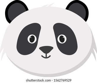 Pandas head, illustration, vector on white background.