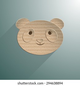 panda`s head l flat design style logo element - company mascot vector illustration. EPS