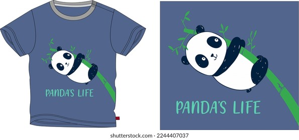 PANDAS LIFE t shirt graphic design vector illustration \