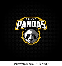 Pandas Logotype Sign. Template for Pandas sport team logo.