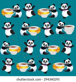 Panda-tea vector image