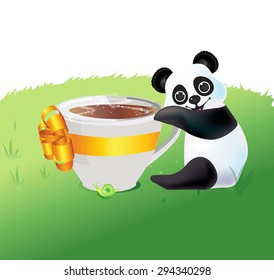 Panda-tea vector image