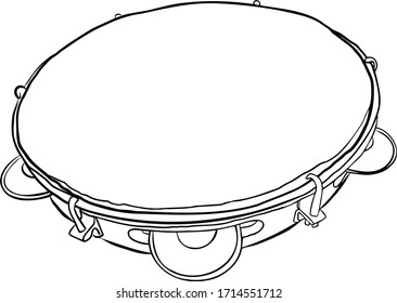 pandeiro vector isolated percussion instrument illustration