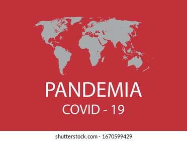 Pandemia Coronavirus World Map Vector Red Background