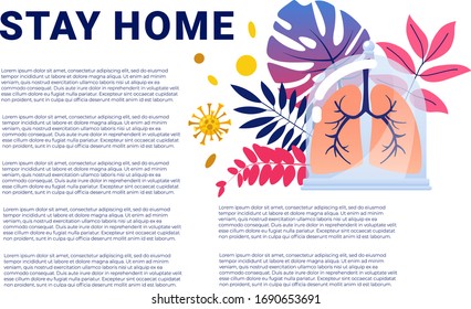 pandemia flat vector illustration.Working at home. Woman freelancer working on laptop and computer at home. People at home in quarantine. 