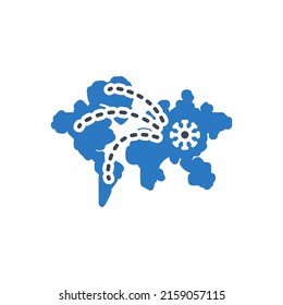 Pandemia related vector glyph icon. Pandemia sign. Worldwide spread of the virus. Isolated on white background. Editable vector illustration