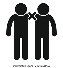 Pandemia evitar el icono de contacto vector simple. Gesto de casa de persona. Prevención de personas