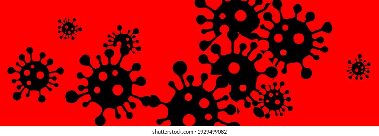 Pandemic Black Test Bright Danger Sign Red Healthcare Illustration. Virus Medicine Neon Coronavirus Quarantine Background. Sick Vibrant Epidemic Creepy Science Covid-19 Vivid Horizontal Wallpaper.