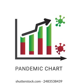 Pandemic chart icon flu virus x etc. Vector illustration. Eps 10