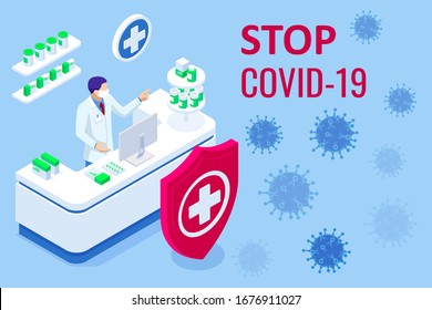 Pandemic Chinese coronavirus COVID-19. Coronavirus outbreak, coronaviruses influenza as dangerous flu strain cases as a pandemic medical health risk, virus attacks the respiratory tract